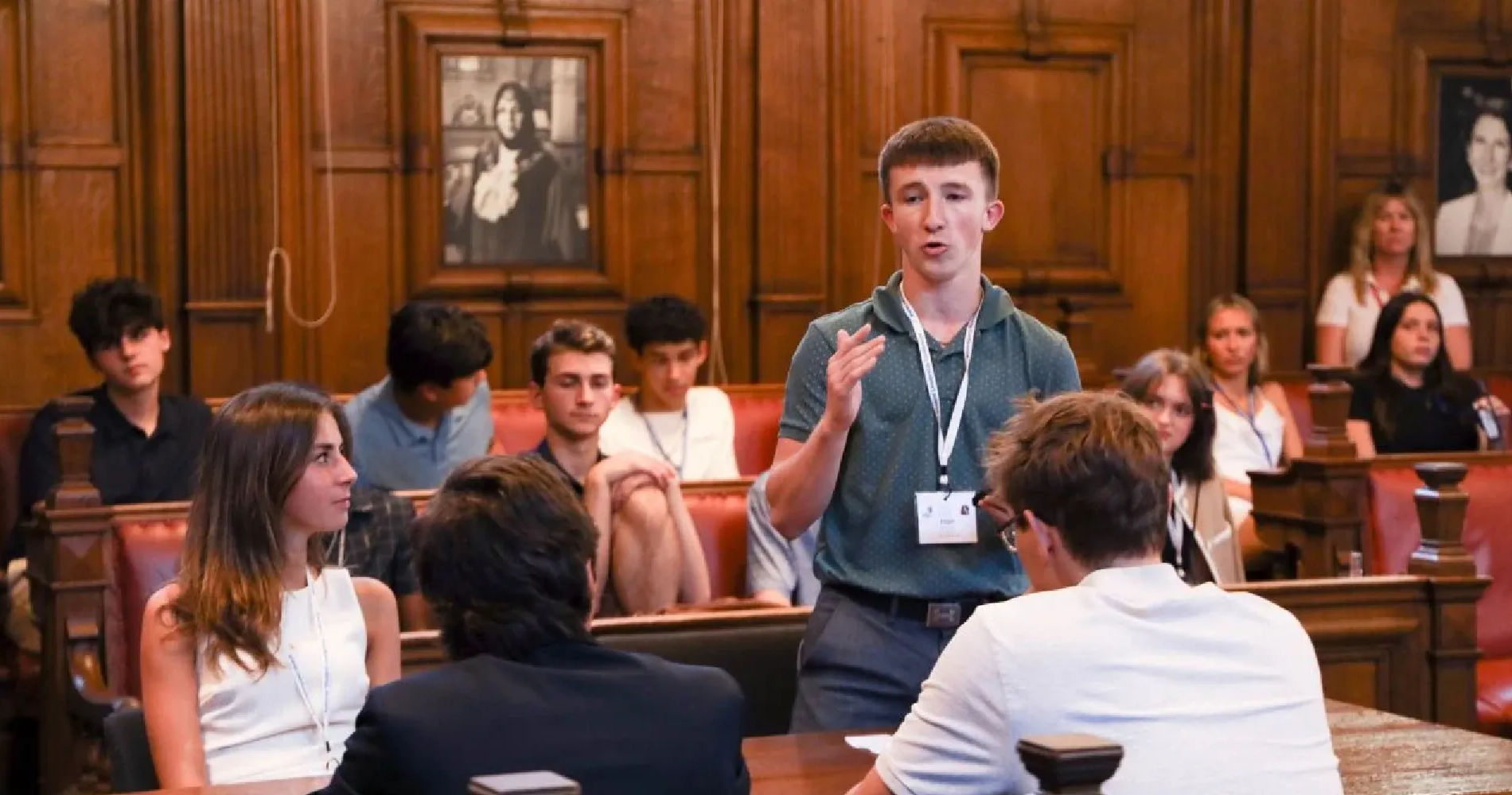 Students developing debating and critical thinking skills in Oxford
